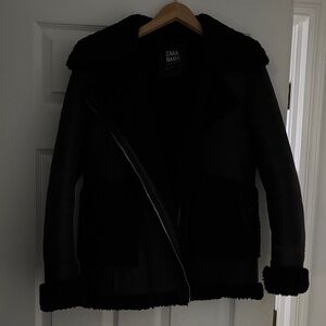Zara Women's Black Leather Jacket